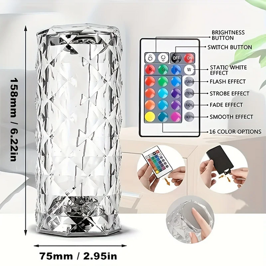 CrystalGlow Touch Lamp